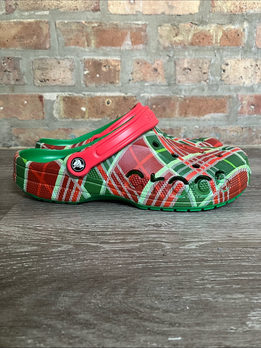 Crocs Baya Holiday Plaid Clogs